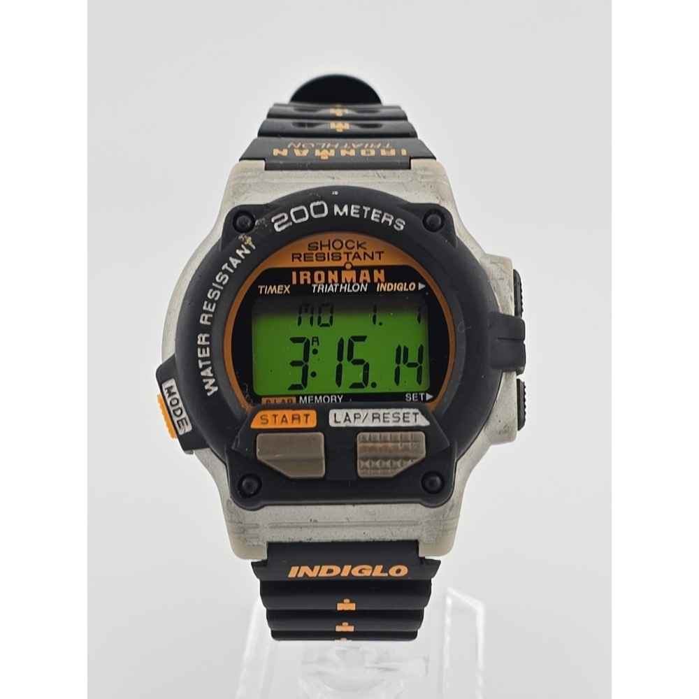 Vtg 1995 43mm Timex Ironman Triathlon SHOCK 200M Watch - Working - New Battery